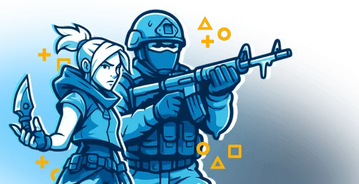 Ilustração de jogador de esports